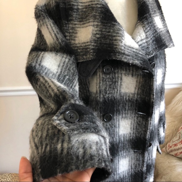 Banana Republic Italian Gingham Woolblend Coat S - Picture 5 of 8